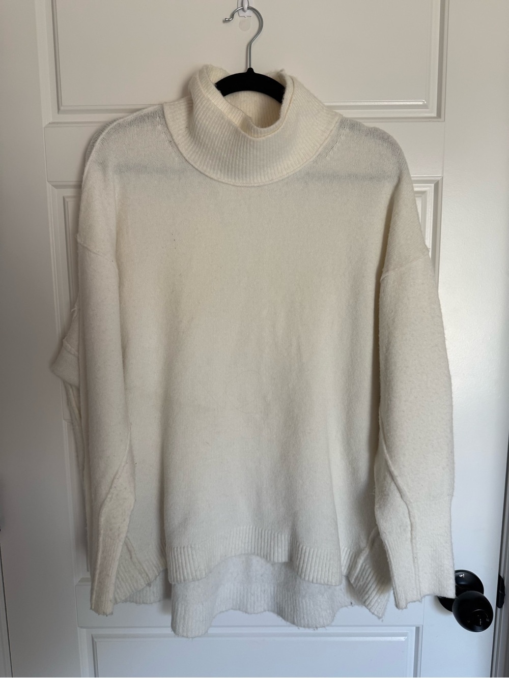 Free People Afterglow Mock Neck Ivory Oversized Sweater - Women